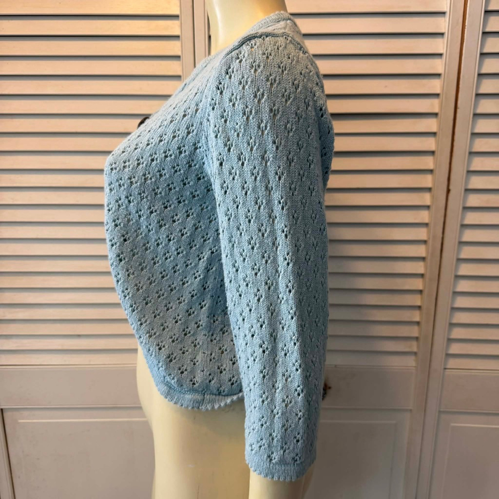 Women's Christopher & Banks Light Blue Shrug Sweater M - Picture 2 of 10